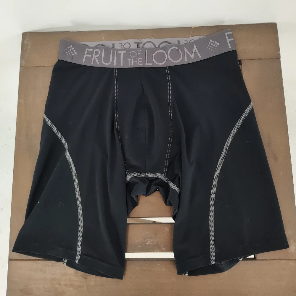 Fruit of the Loom Breathable NWOT 2 Pack Men's Black and Gray Boxer Briefs Sz Sm